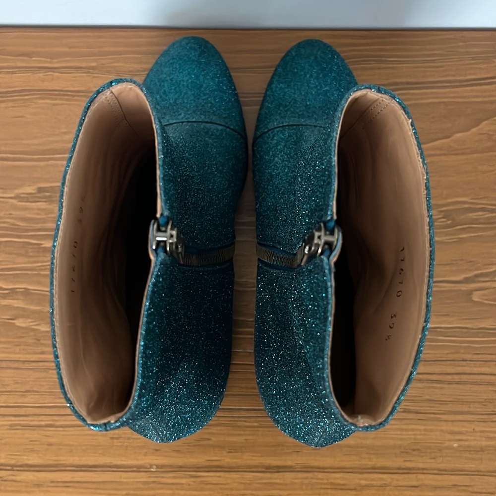 Dries Van Noten Ikat Glitter Block Heel Bootie Boots - Picture 12 of 16